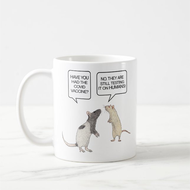 Lab Rat Covid Vaccine Funny Coffee Mug (Left)