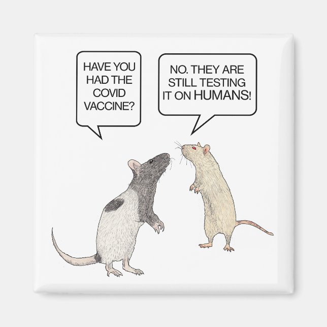 Lab Rat Covid Vaccine Funny Magnet (Front)
