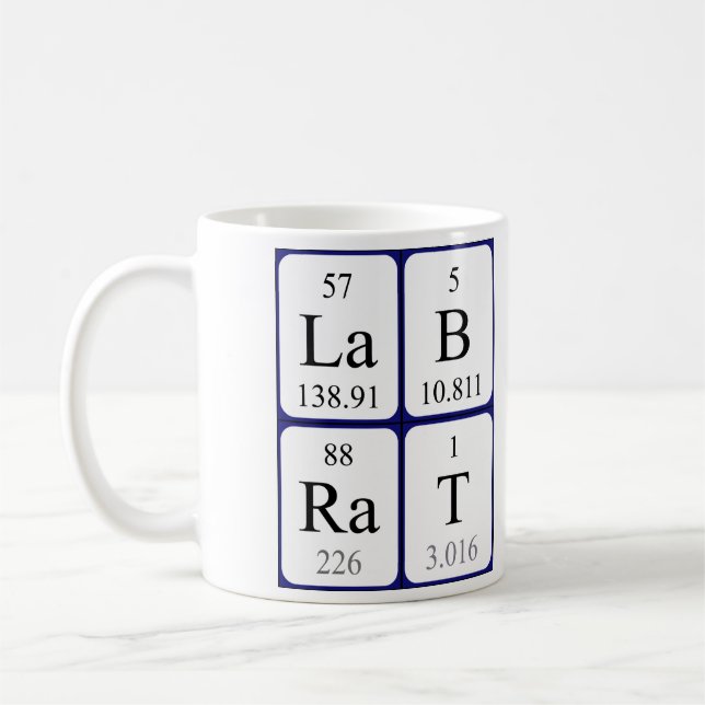 Lab Rat periodic table name mug (Left)