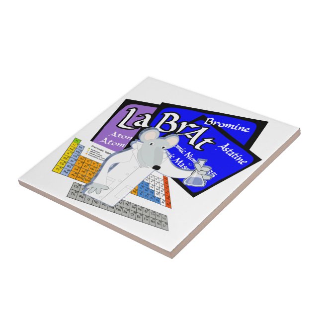 LAB RAT SCIENTIST LABORATORY PERIODIC TABLE TILE (Side)