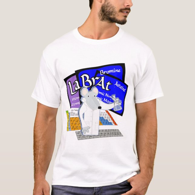 Lab Rat Spelled with Elements from Periodic Table T-Shirt (Front)
