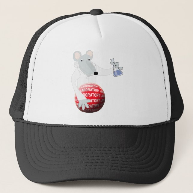 LAB RAT  WITH BEAKER AND SPHERE TRUCKER HAT (Front)