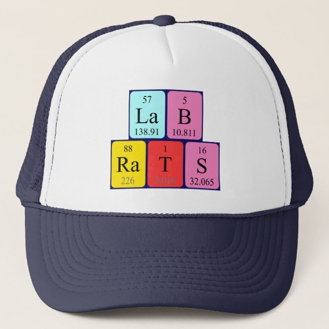 Lab Rats periodic table name hat (Front)