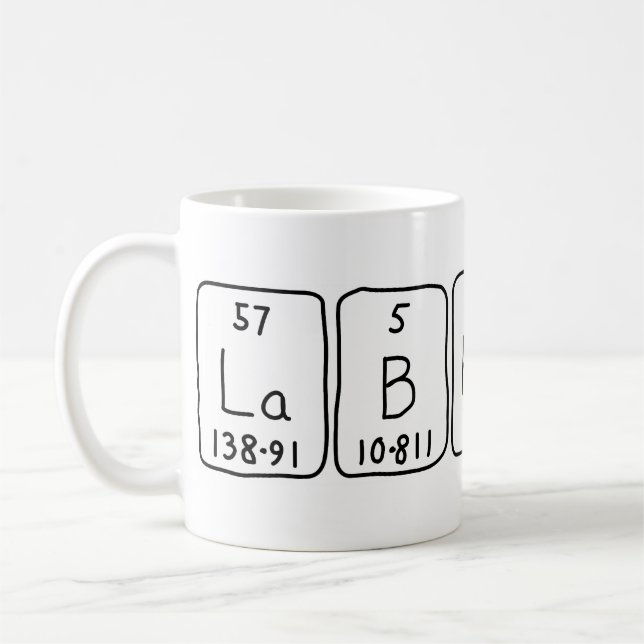 Lab Rats periodic table name mug (Left)