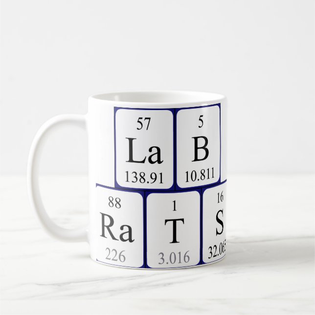 Lab Rats periodic table name mug (Left)