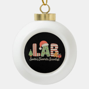Lab Santas Favourite Scientist Christmas Laborator Ceramic Ball Christmas Ornament