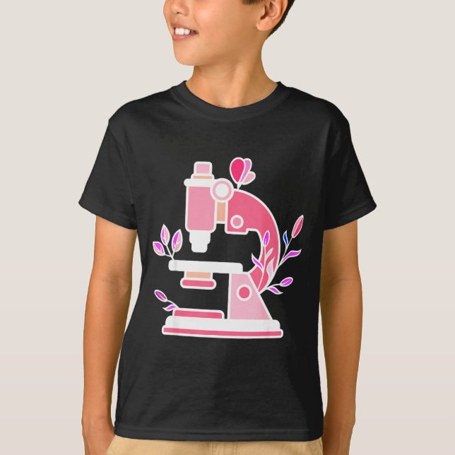 Lab Science Floral Microscope Biologist Science Va T-Shirt (Front)