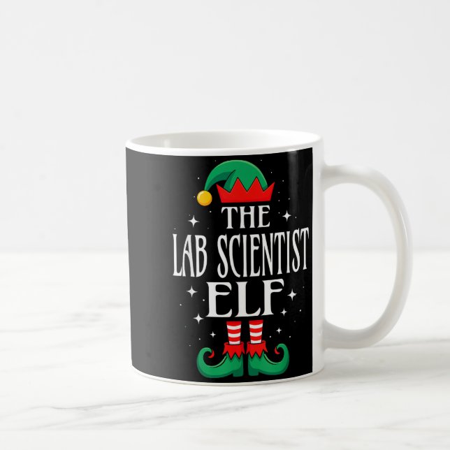 Lab Scientist Elf Job Title Funny Christmas Matchi Coffee Mug (Right)