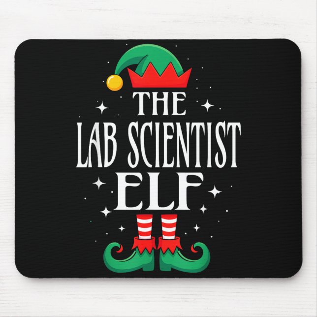 Lab Scientist Elf Job Title Funny Christmas Matchi Mouse Pad (Front)