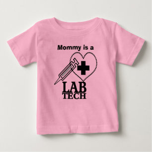 LAB TECH HEART SYRINGE LOGO - LABORATORY SCIENTIST BABY T-Shirt