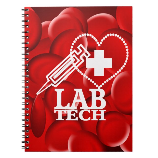 LAB TECH HEART  SYRINGE LOGO NOTEBOOK (Front)