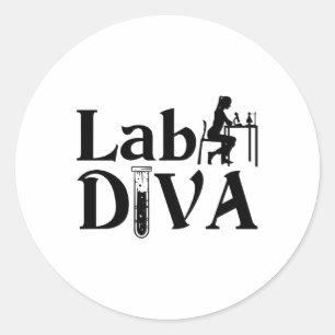 Lab Tech Lab Diva Chemist Laboratory Technician Classic Round Sticker