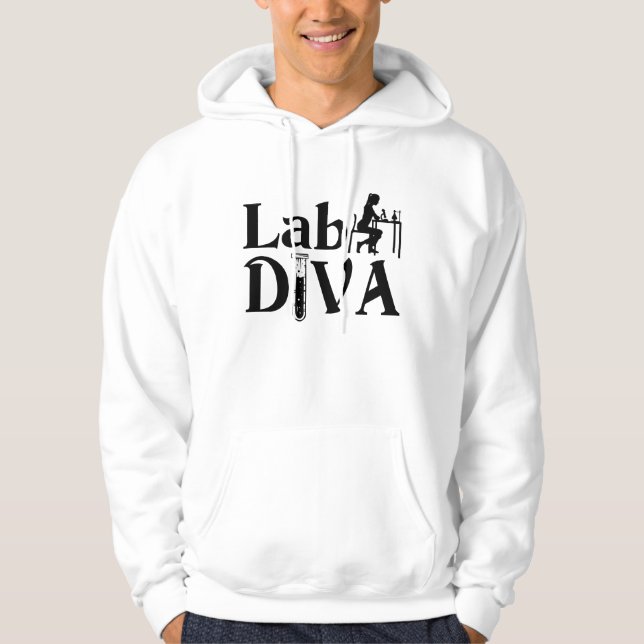 Lab Tech Lab Diva Chemist Laboratory Technician Hoodie (Front)