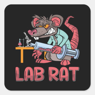 Lab Tech Lab Rat Laboratory Chemist Technician Square Sticker