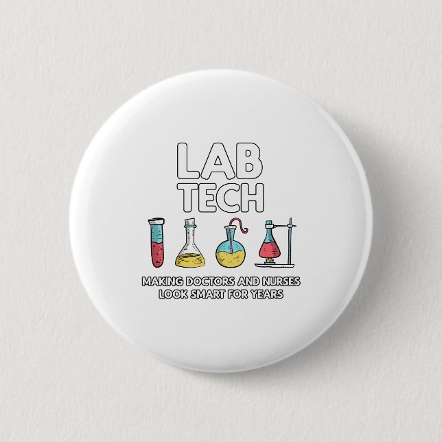 Lab Tech Laboratory 2 Inch Round Button (Front)