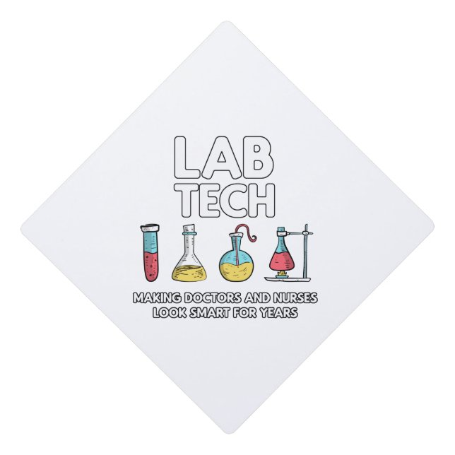 Lab Tech Laboratory Graduation Cap Topper (Front)