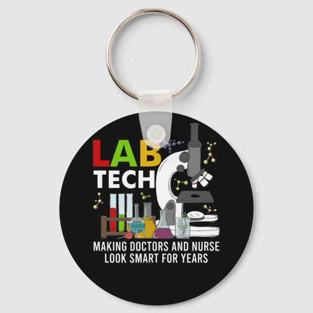 Lab Tech Laboratory Technician Making Doctors Keychain (Front)