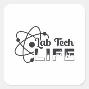Lab Tech Life Laboratory Science Doctor Technician Square Sticker