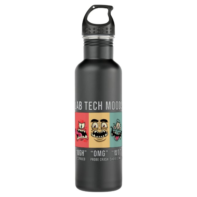 Lab Tech Moods Laboratory Science Technician Gift 710 Ml Water Bottle (Front)