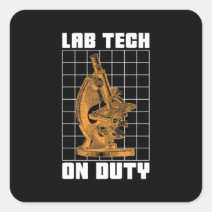 Lab Tech On Duty Chemist Laboratory Technician Square Sticker