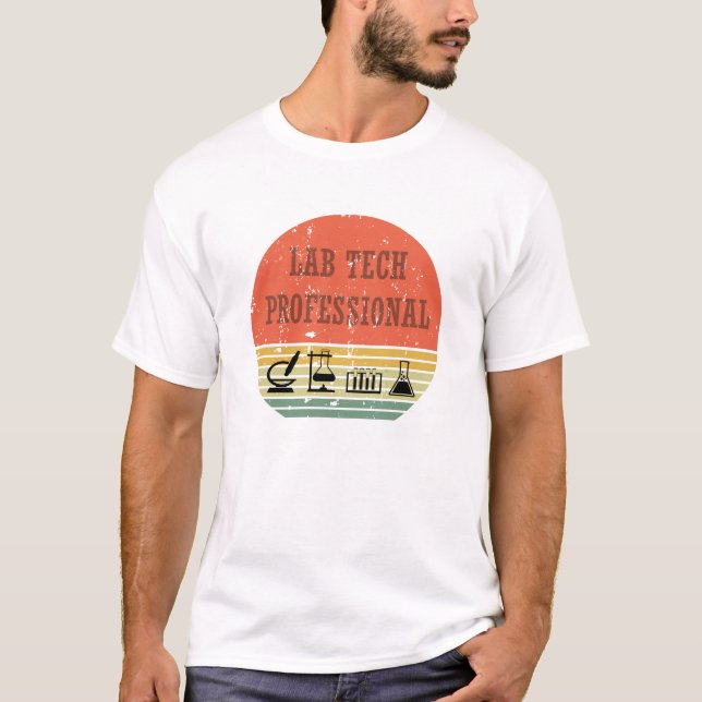 Lab tech professional vintage sunset retro T-Shirt (Front)