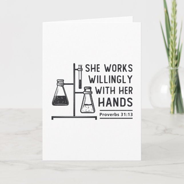 Lab Tech She Works Willingly Laboratory Technician Card (Front)