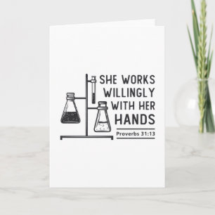 Lab Tech She Works Willingly Laboratory Technician Card