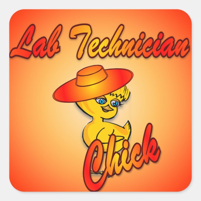 Lab Technician Chick #4 Square Sticker (Front)
