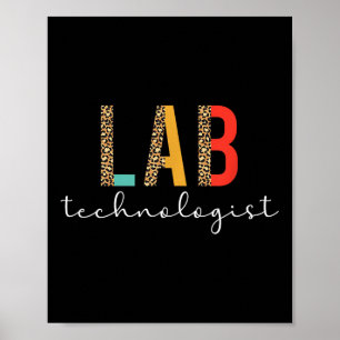 Lab Technologist Boho Leopard Laboratory Tech  Poster