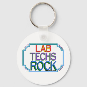 Lab Techs Rock Keychain