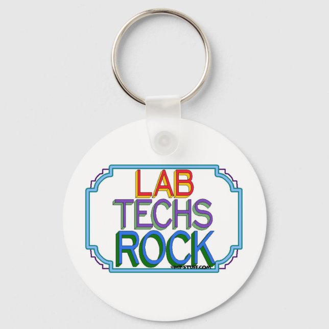 Lab Techs Rock Keychain (Front)