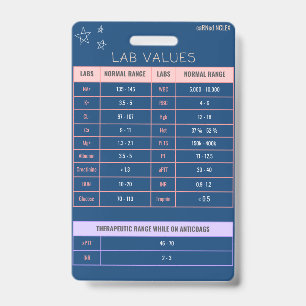 Lab Values Badge Quick Reference