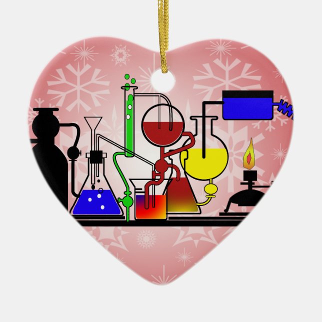 LAB WARE - LABORATORY  GLASSWARE MAD SCIENTIST CERAMIC ORNAMENT (Front)
