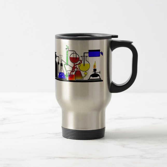 LAB WARE - LABORATORY  GLASSWARE MAD SCIENTIST TRAVEL MUG (Right)