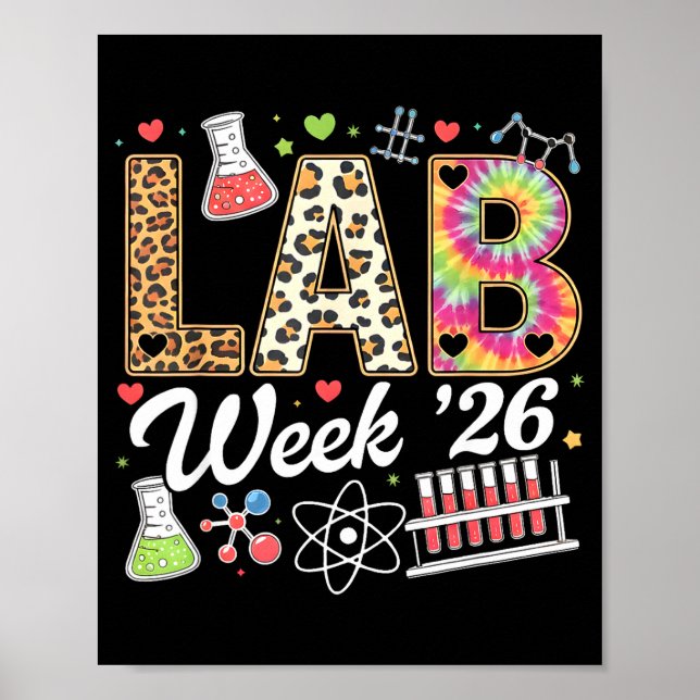 Lab week 2026 laboratory tech leopard medicalLab w Poster (Front)