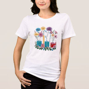 Lab Week Floral Chemistry – Fun Science Tri-Blend Shirt