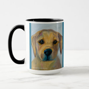 Lab Yellow Pup   Mug à deux tons, 15 oz
