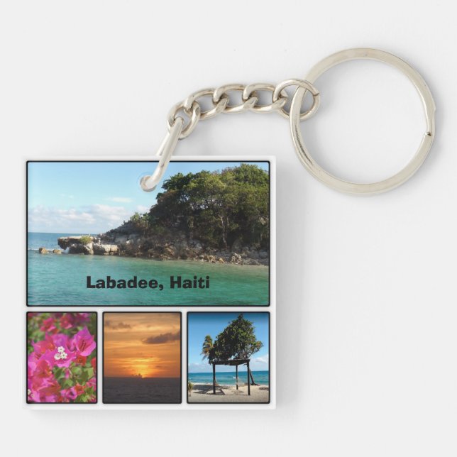 Labadee, Haiti Square  Keychain (Back)