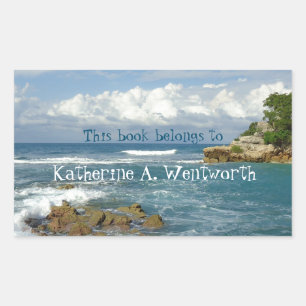 Labadie Seascape Personalized Bookplate Sticker