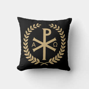 Labarum - Chi Rho - Roman Imperial Standard Throw Pillow