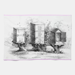 l'abeille en bois vintage amasse la serviette de
