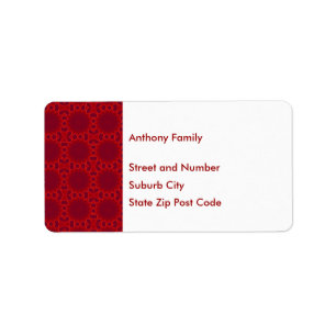 Label Abstract Red Circles Pattern on White