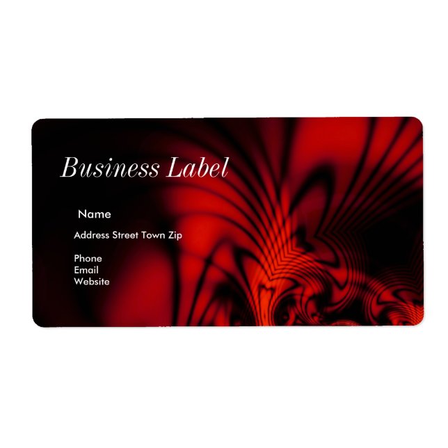Label Address Business Abstract Red Black (Front)