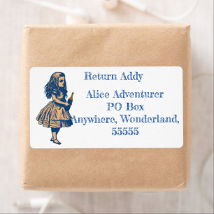 Label Alice Wonderland Navy Adresse de retour
