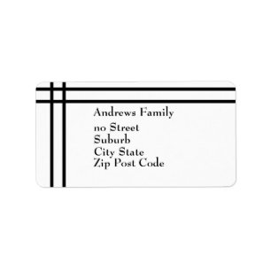 Label Black & White Simple Black Stripe