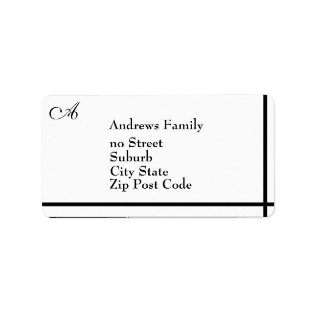 Label Black & White Simple Black Stripe (Front)