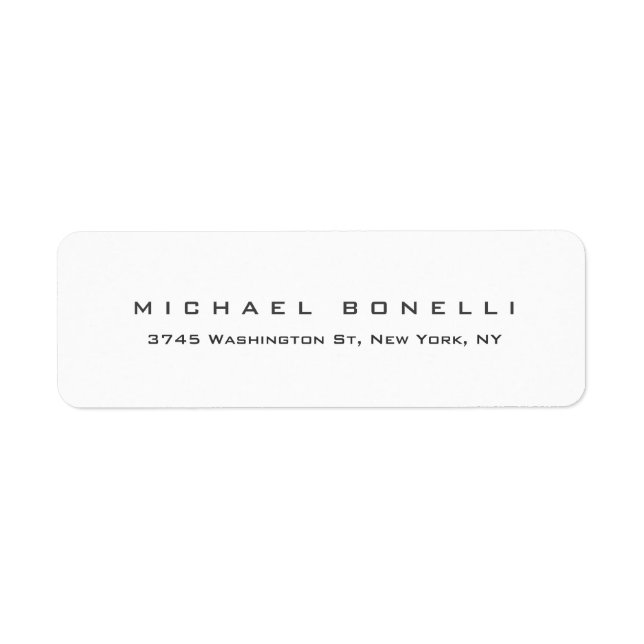 Label d'adresse de retour blanc moderne et créativ (Devant)
