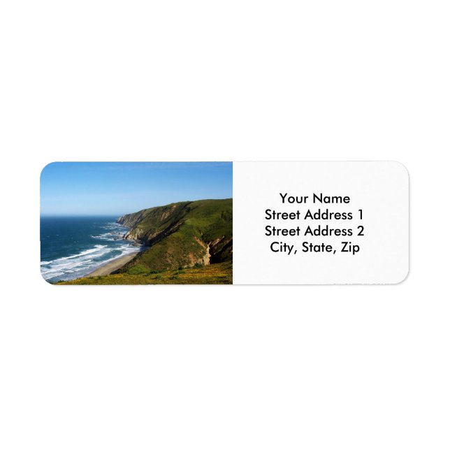Label d'adresse de retour de la côte de Californie (Devant)