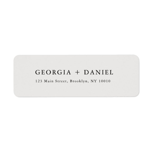 Label d'adresse de retour des noms beiges modernes (Devant)