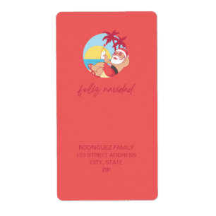 Label d'adresse de retour Feliz Navidad Père Noël